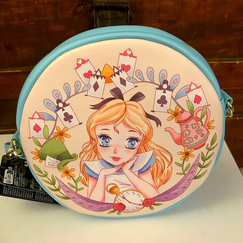 Loungefly Disney Alice in Wonderland Doodle Circle Crossbody - NWT